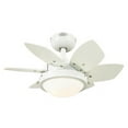 thumbnail image 1 of 24 in. Opal Frosted Glass Indoor Ceiling Fan with Reversible Blades - White & Beech, 1 of 1