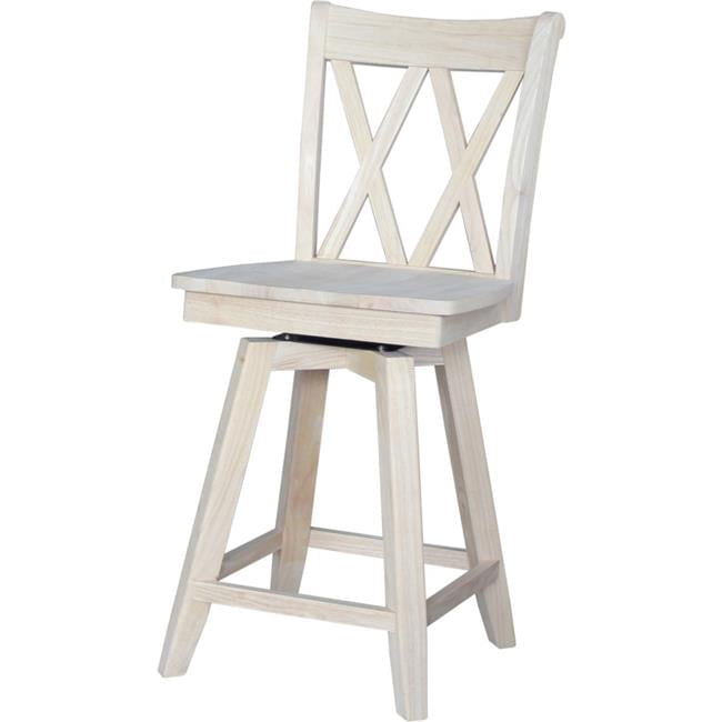 24 in. Seat Height Double X Back Counter Height Stool with Swivel & Auto Return - Walmart.com