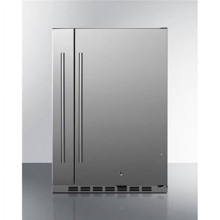 24 in. Shallow Depth Wide Built-In All-Refrigerator with Slide-Out Storage  Compartment