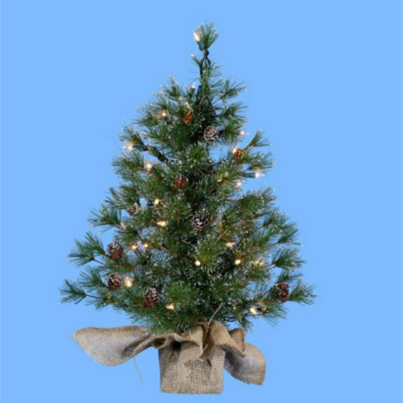 24 in. Silver Tip Pine Pre-Lit Christmas Tree