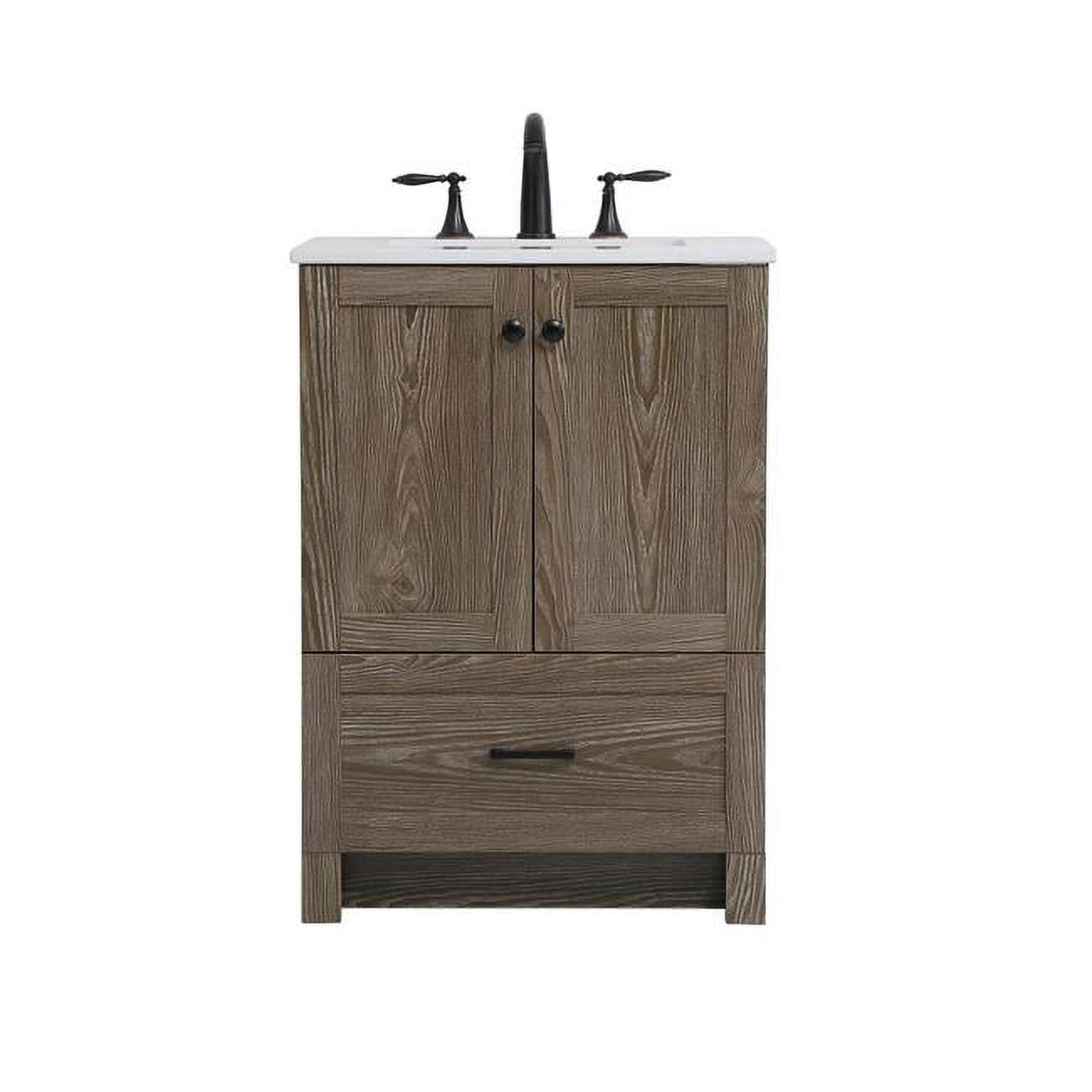 Weathered Oak 24" Single Sink Bathroom Vanity