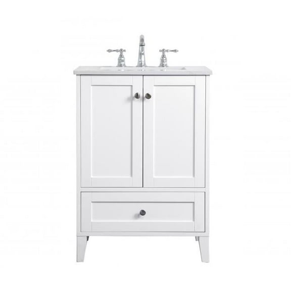 24 in. Single Bathroom Vanity in White - 24 x 34 x 19 in.