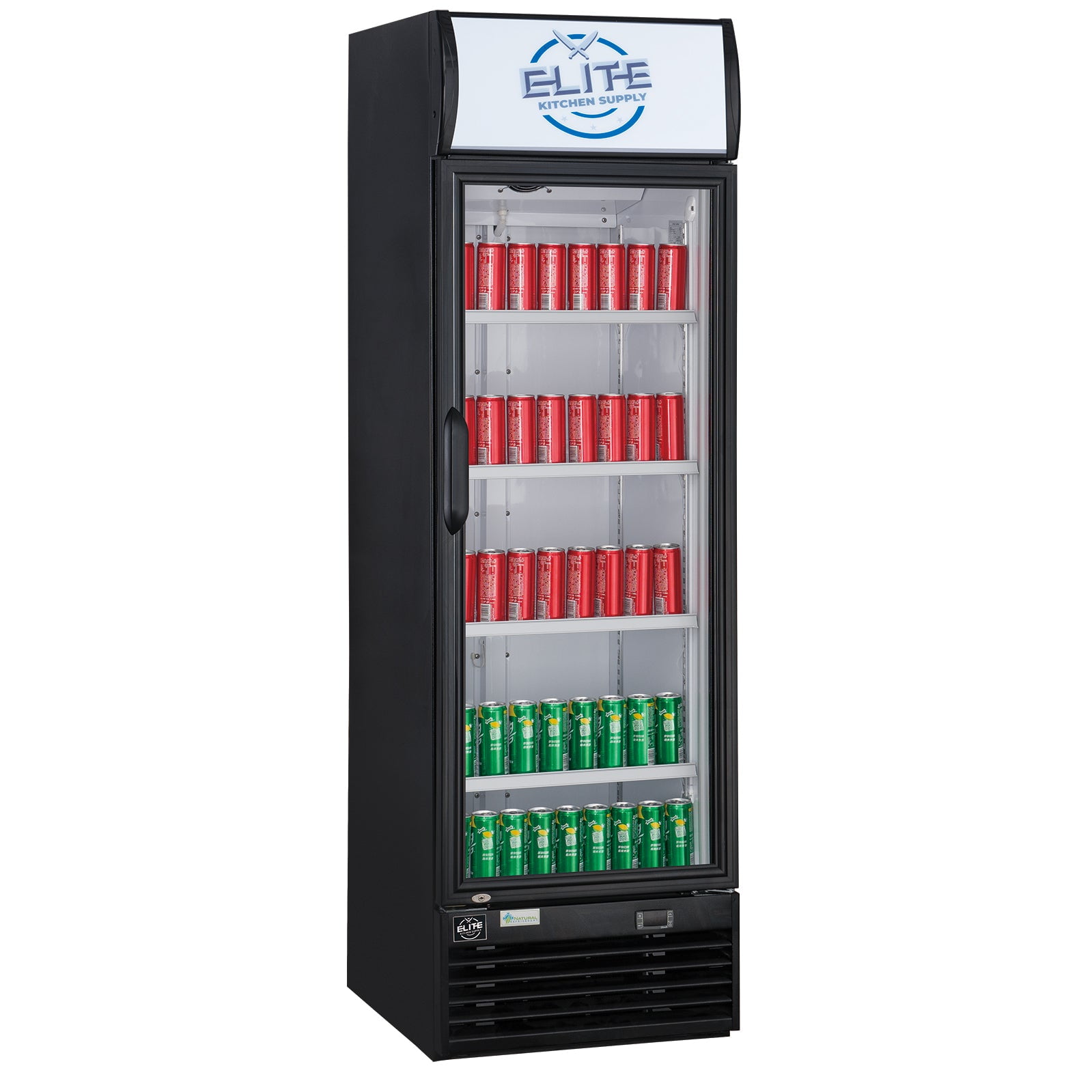 24 in. Single Glass Door Reach-in Upright Refrigerator 11.5 Cu.Ft. Commercial Berverage Merchandiser Refrigerator