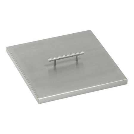 24 in. Stainless Steel Cover for Square Drop-In Fire Pit Pan