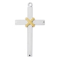 thumbnail image 1 of 24 in. Sterling Silver Cross with Gold Rope Chain, 1 of 1