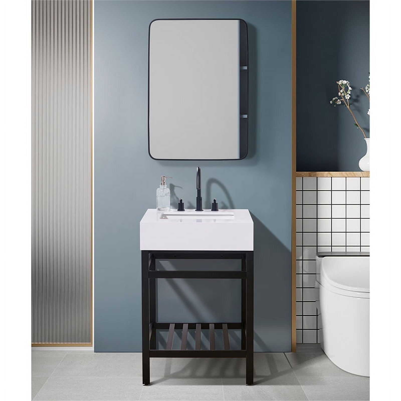 24" Snow White Ceramic Bathroom Vanity Top with Sink