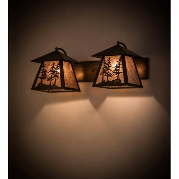 Meyda Tiffany 182080 Tall Pines 2 Light 24" Wide Vanity Light - Copper