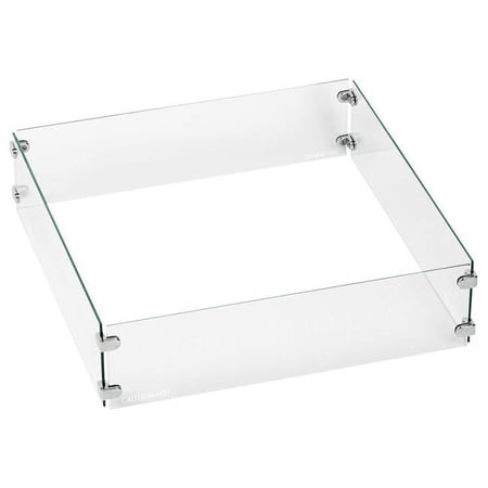 24 in. Tempered Glass Flame Guard for Square Drop-In Fire Pit Pan
