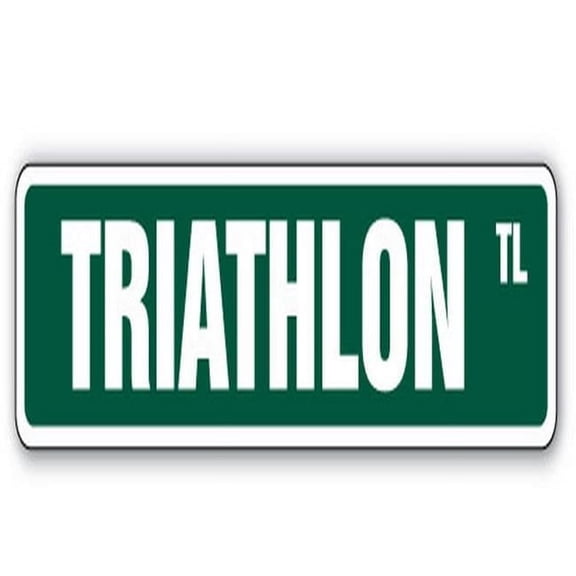 24 in. Triathlon Street Sign - Triathlete Runner Bike Swimming Cycling