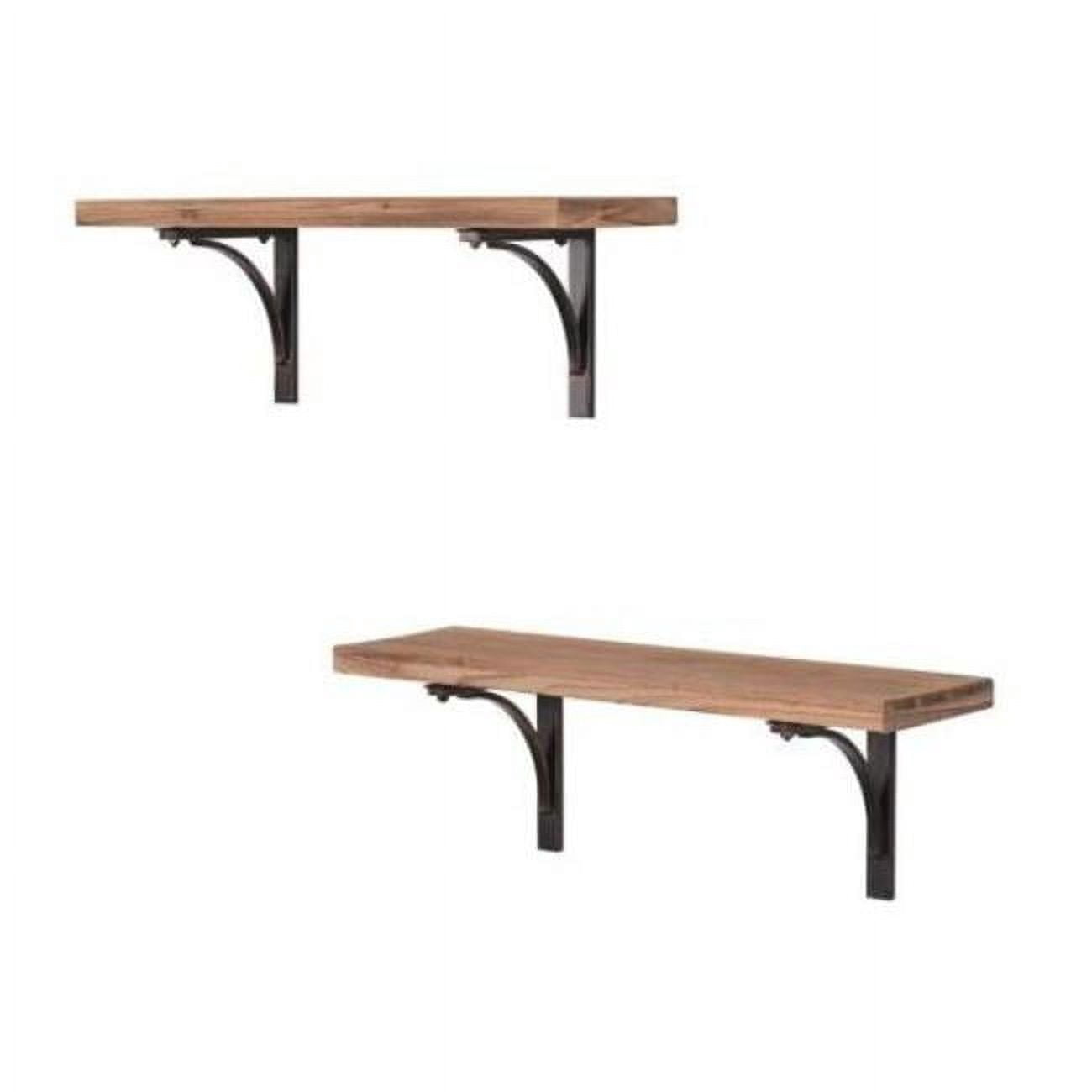 24 in. Two Shelves Solid Wood Shelving Unit - Walmart.com