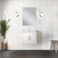thumbnail image 1 of 24 in. W Glossy White Marble Top Single Bath Vanity / One Storage Compartment, 18 in. Mirror, 1 of 1