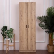 24 in. W x 71 in. H x 12 in. D 4-Shelf Wood Freestanding Cabinet in Light Oak