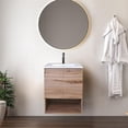 thumbnail image 1 of 24 in. Wall Mounted Single Bathroom Vanity with 2 Soft Closing Doors, Storage Towel Shelf & High Quality Acrylic Vanity Top, Pecan, 1 of 1