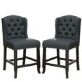 thumbnail image 1 of 24 in. Wingback Tufted Bega Counter Height Chair, Smooth Gray - Set of 2, 1 of 1