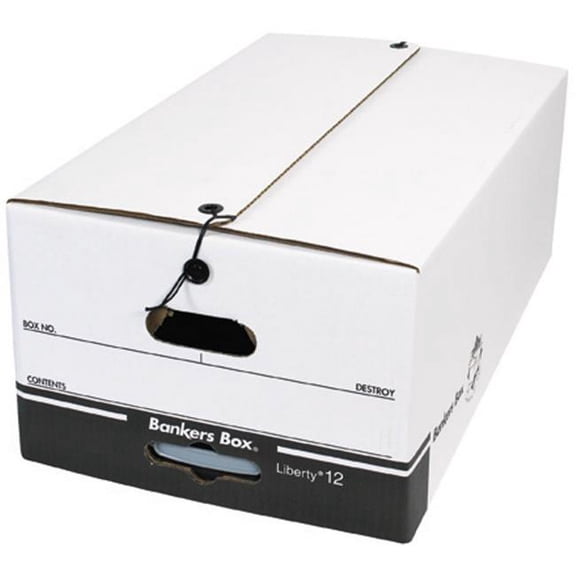 24 in. x 15 in. x 10 .50 in. Bankers Box- String and Button File Storage Boxes- 12