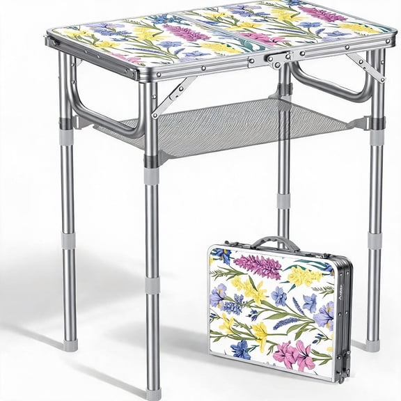 24 in x 16 in Folding Table with 3 Adjustable Heights