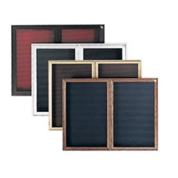 24 in. x 18 in. 1-Door Satin Aluminum Frame Enclosed Letterboard - Black Vinyl