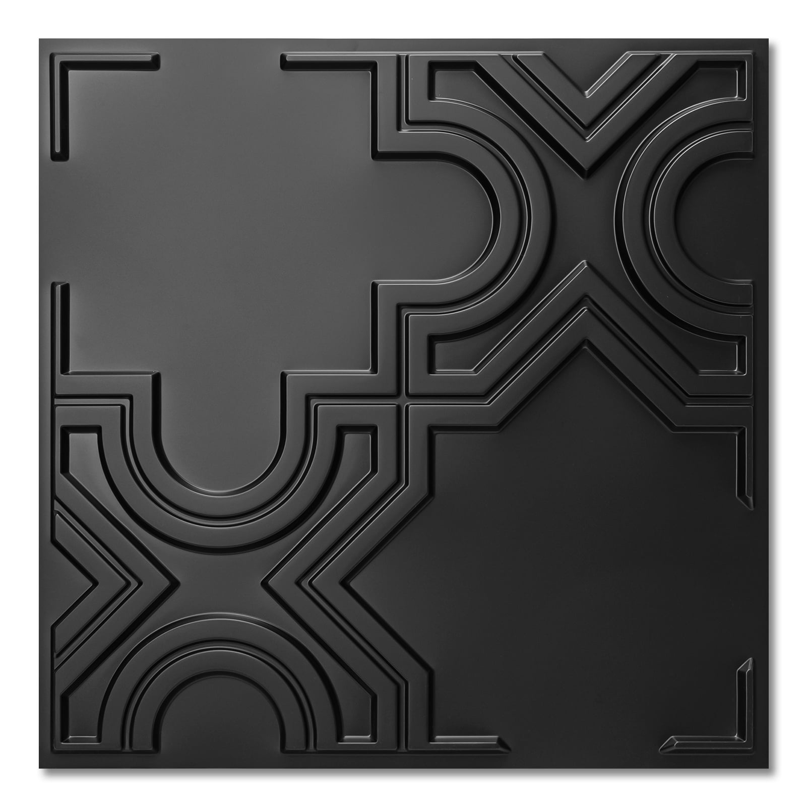 24 in x 24 in Black Drop Ceiling Tiles, 3D PVC Glue Up Ceiling Tiles for Interior Decor, Home, Office,12-Pack,48 Sq.Ft/case