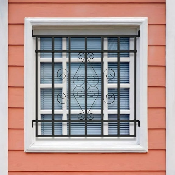 24-in x 24-in Black Magnum Heavy-Duty Window Bars Safety Guards for Childen, Outdoor Prevent Burglary Window Security Bars