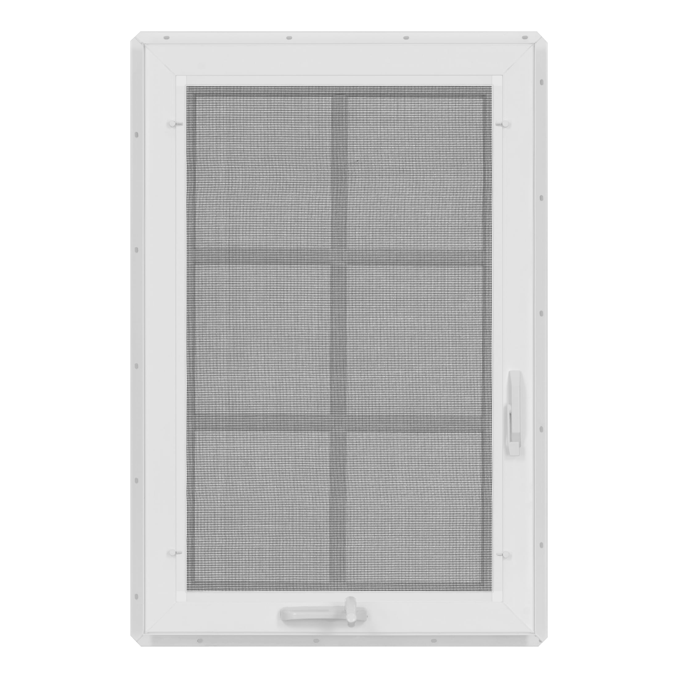 24 in. x 36 in. White Vinyl Double-Pane Insulated Left-Hand Casement Window with SDL Grids and Screen