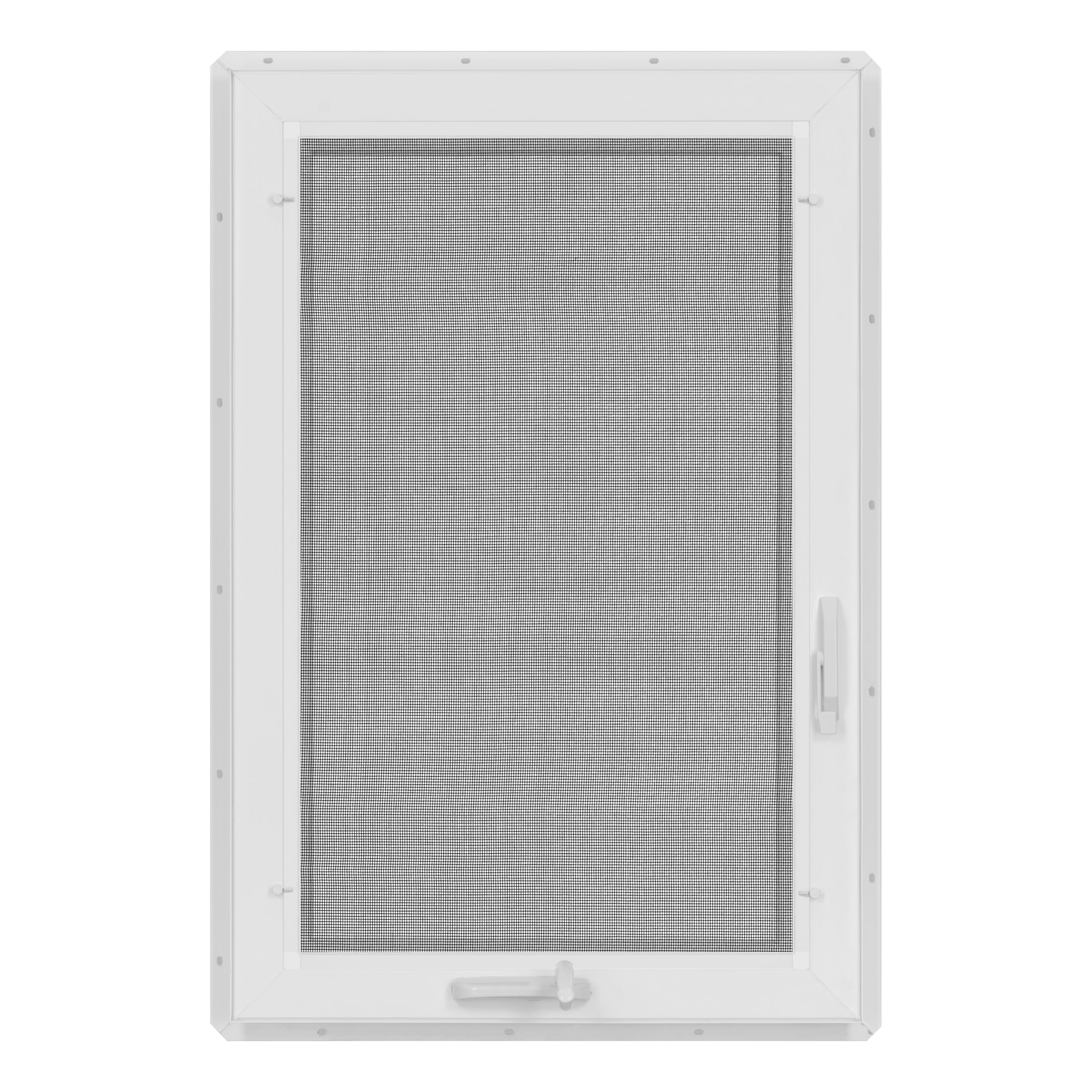 24 in. x 36 in. White Vinyl Double-Pane Insulated Left-Hand Casement Window with Screen