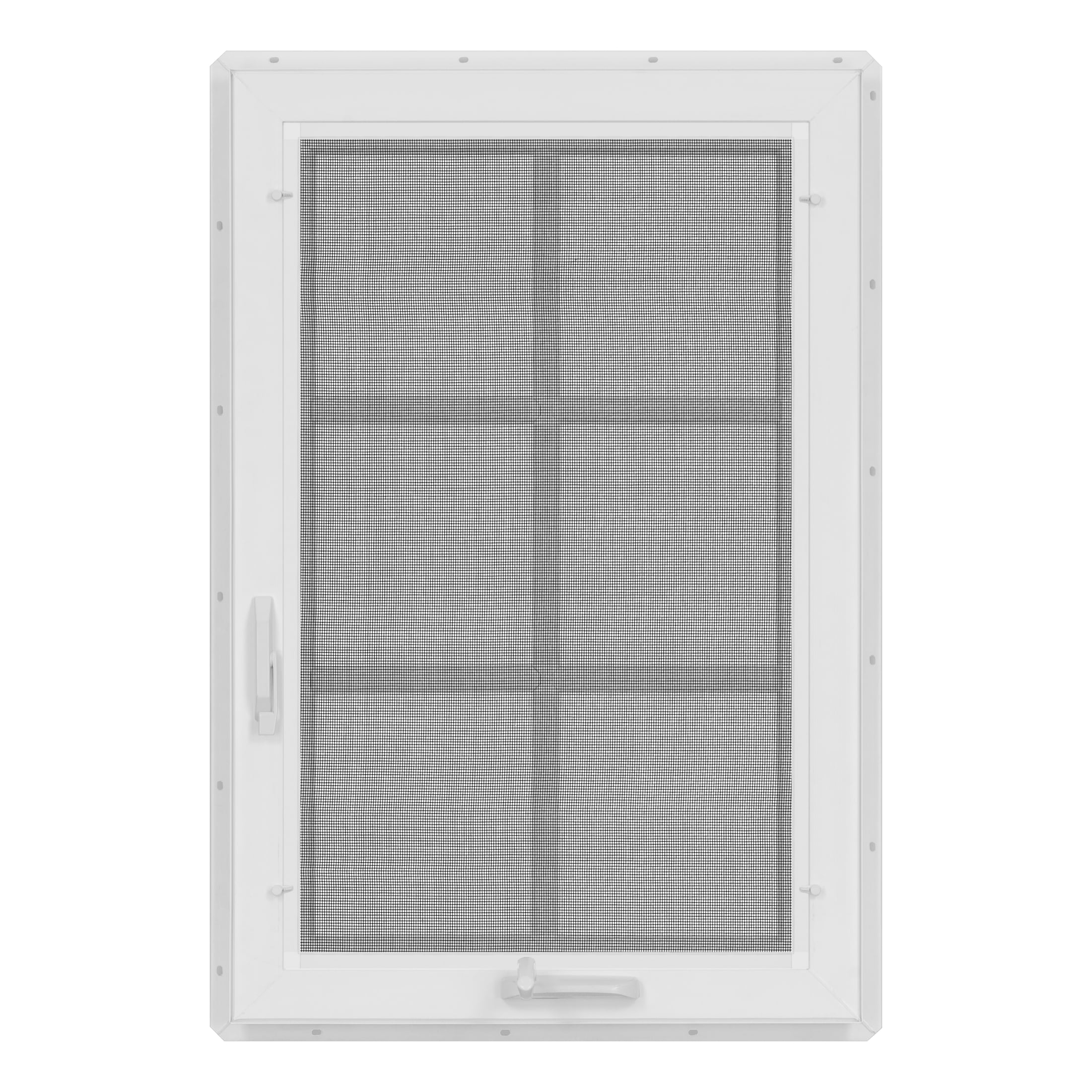 24 in. x 36 in. White Vinyl Double-Pane Insulated Right-Hand Casement Window with SDL Grids and Screen
