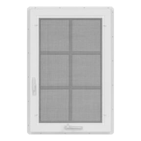 24 in. x 36 in. White Vinyl Double-Pane Insulated Right-Hand Casement Window with SDL Grids and Screen