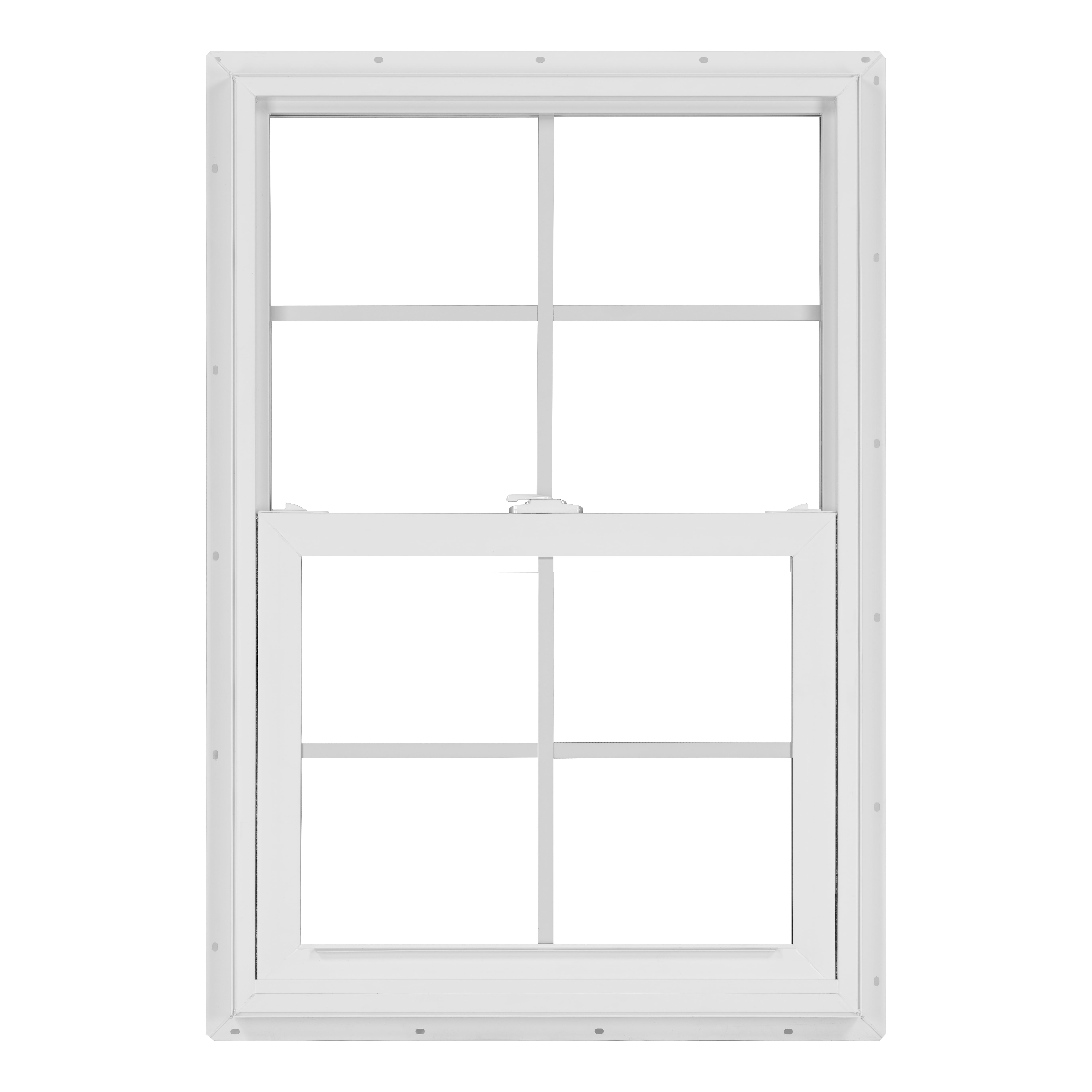 24 in. x 36 in. White Vinyl Double-Pane Insulated Single Hung Window with Grids