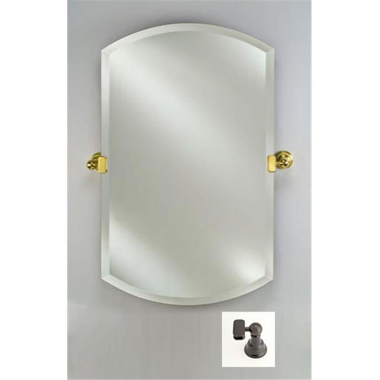 24 in.x 38 in.Double Arch Frameless Mirror with Tilt Brackets Oil
