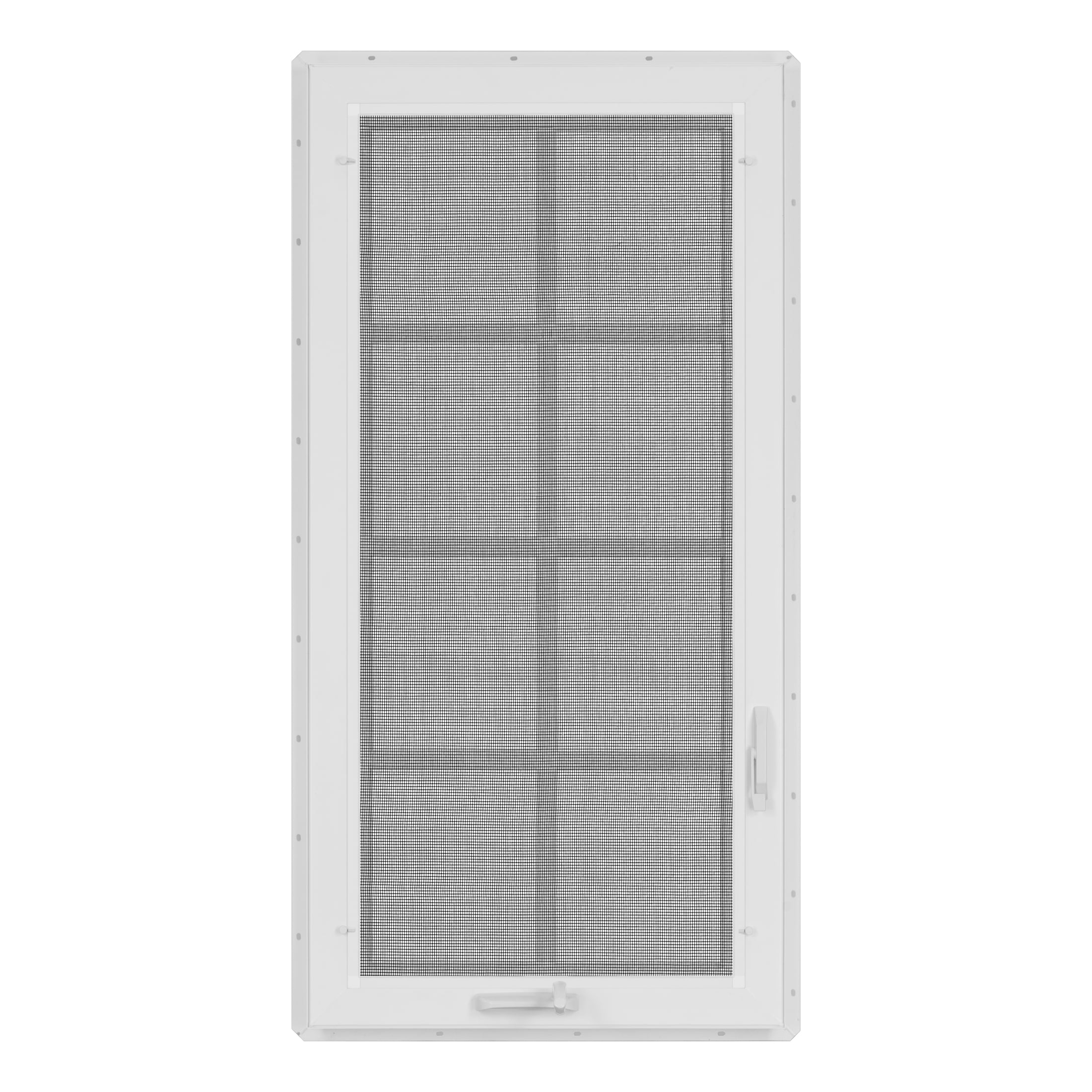 24 in. x 48 in. White Vinyl Double-Pane Insulated Left-Hand Casement Window with SDL Grids and Screen
