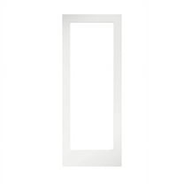 24 in. x 80 in. x 1-3/8 in. Clear Glass 1-Lite Shaker Primed Solid Wood Core Interior Door Slab