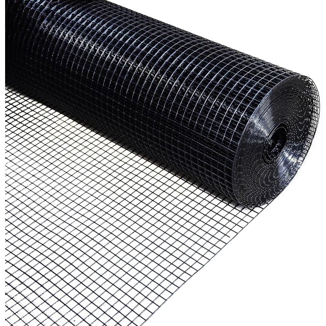 24 inch×25 ft Black Vinyl Coated Hardware Cloth, 22 Gauge 1/4 inch Black PVC Hardware Cloth