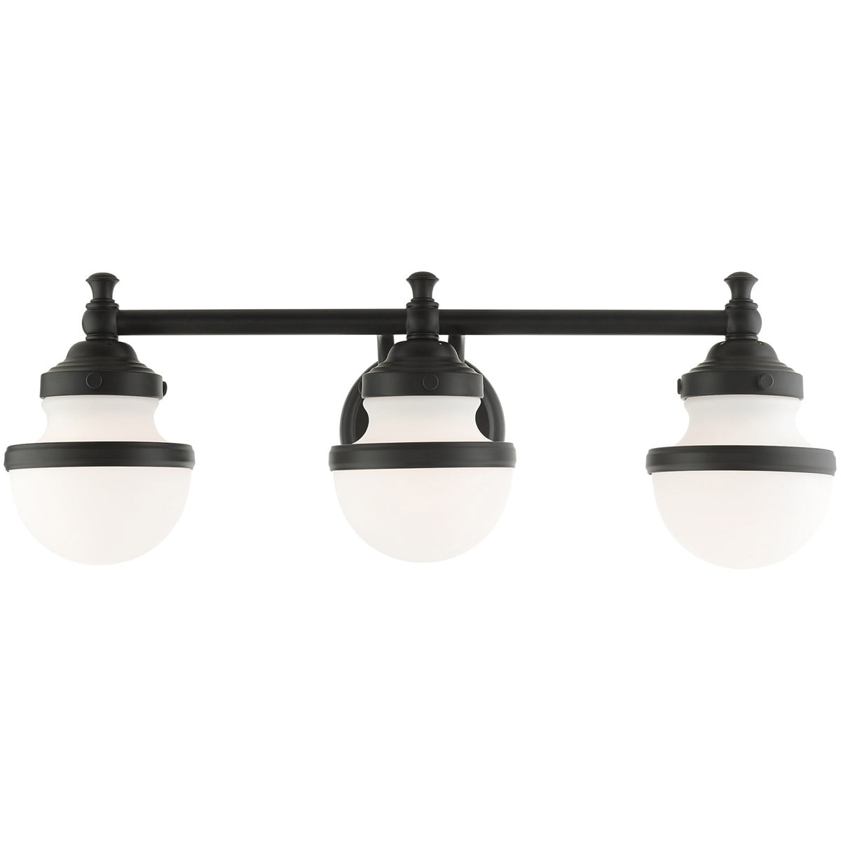 Oldwick Sleek 3-Light Vanity Sconce with Satin Opal White Glass
