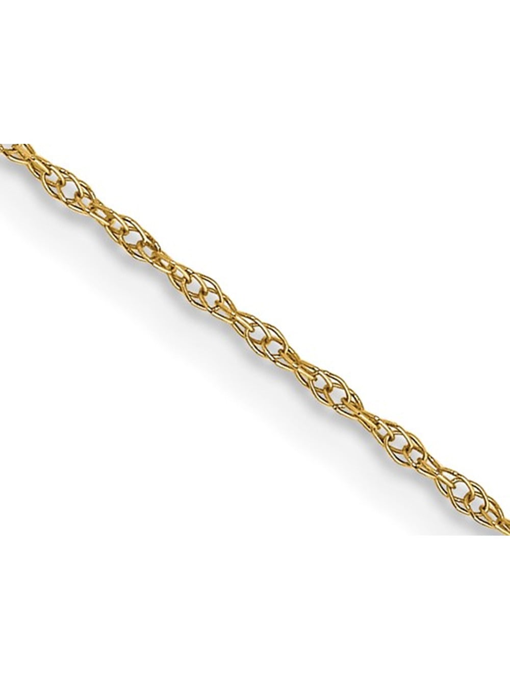 GEM AND HARMONY 24 inch 6R Cable Rope Chain in 14 Karat Yellow Gold (0.6mm)