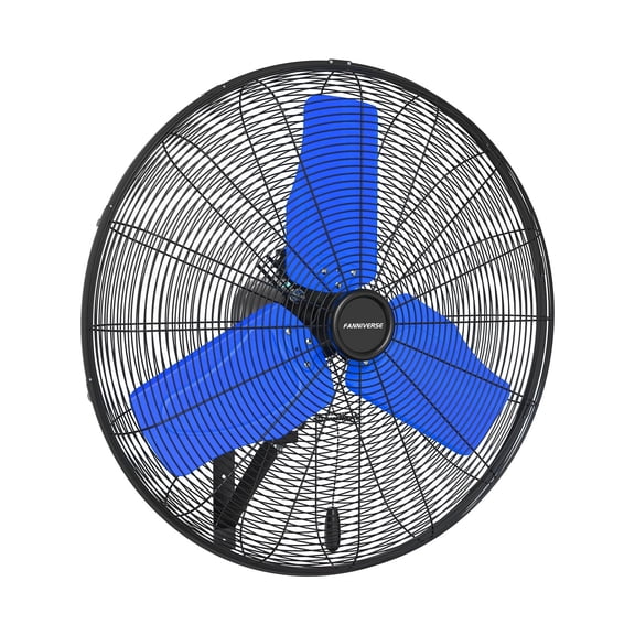 24 inch 9500 cfm High Velocity Wall Mount Fan Outdoor with Enclosed Motor for Garage, Warehouse, Patio, Shop, Barn 3 Speed UL Safety Listed