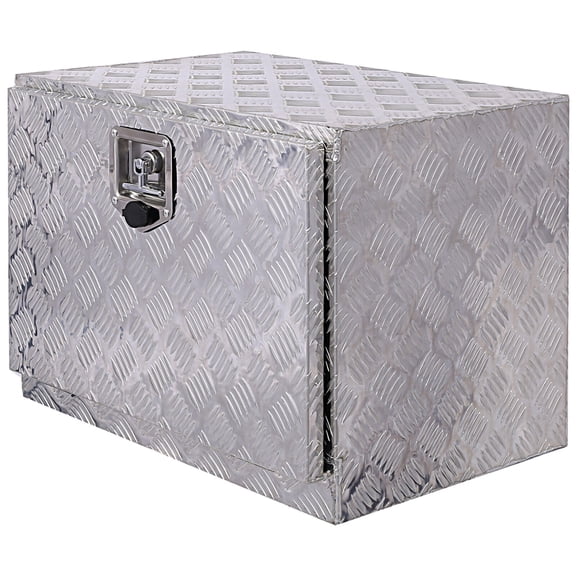 24 inch Aluminum Truck Tool Box, Pickup Storage Box for RV Trailer, Outdoor Underbody Organizer with Lock Keys, Silver