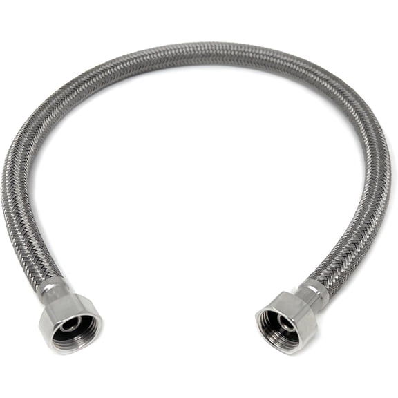 24 inch Braided PVC Water Supply Line 1/2 x 1/2 Female Nuts for Sinks PLS 60 0808