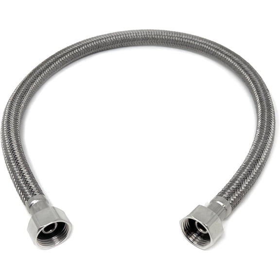 24 inch Braided PVC Water Supply Line 1/2 x 1/2 Female Nuts for Sinks PLS 60 0808