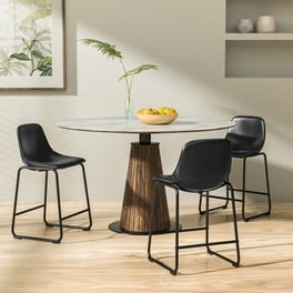 Nathan James Nelson Bar Stool with Leather Cushion and Metal Base 24