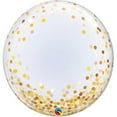 thumbnail image 1 of 24 inch Deco Bubble - Gold Confetti Dots Qualatex Bubble Balloon - Party Supplies Decorations, 1 of 2