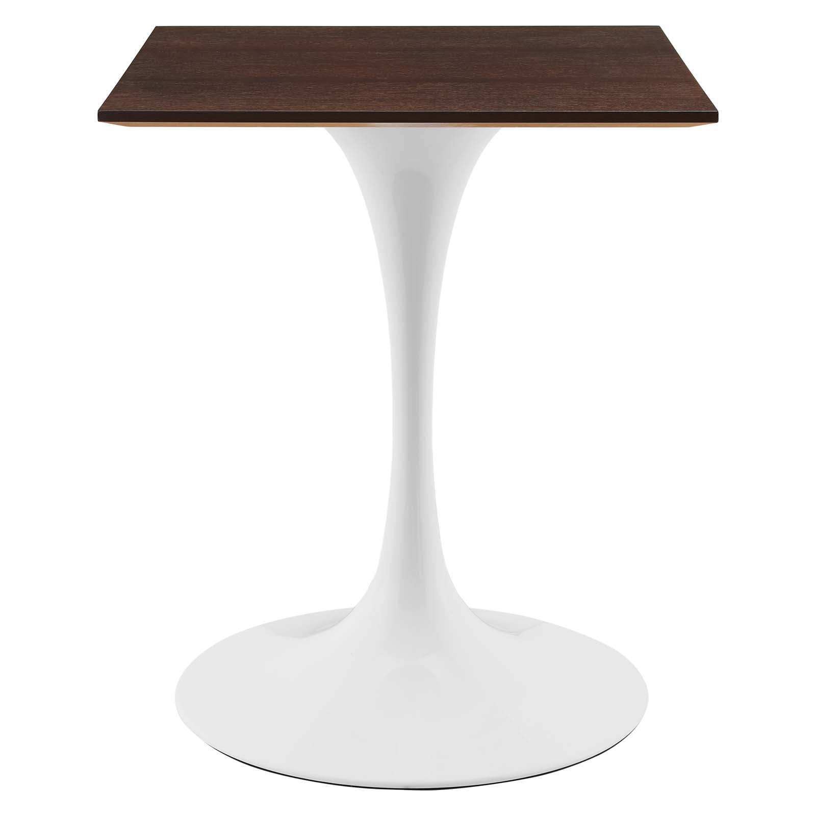 24 inch Dining Table, Square, White Walnut, Wood, Metal Steel, Modern ...