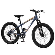 24-Inch Fat Tire Bike, Shimano 7-Speed Trail & Urban Mountain Bike with Disc Brakes   Gray