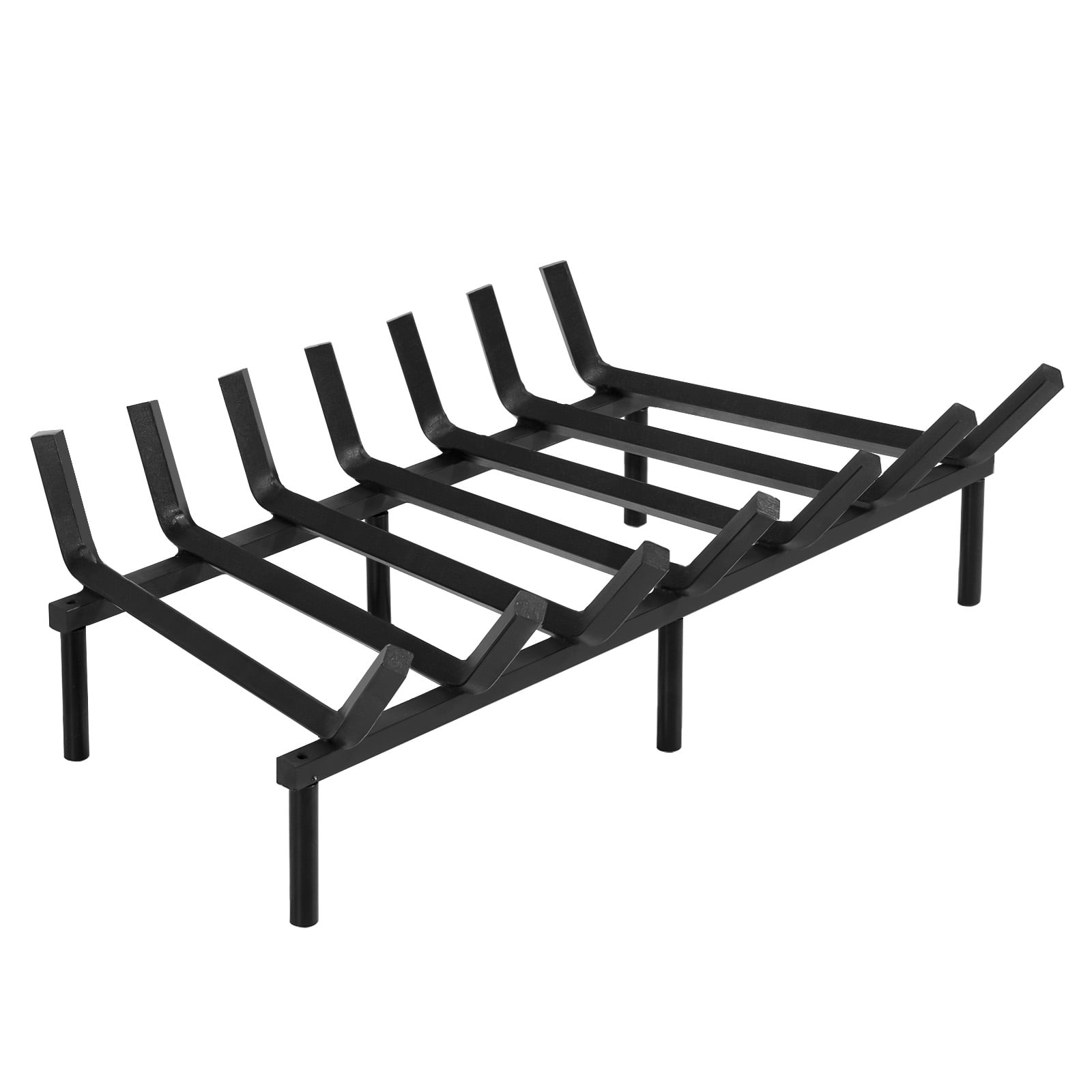 Heavy Duty Black Steel 24-Inch Rectangular Fireplace Grate