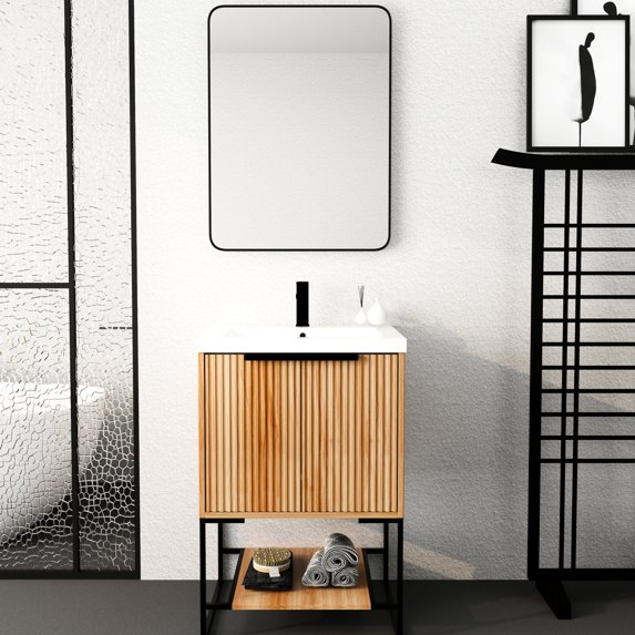 24-inch Freestanding - Soft Closing Doors - Bathroom - Ample Storage for Essentials