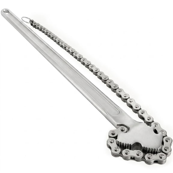 24-inch Heavy Duty Carbon Steel Chain Pipe Wrench, 6.7" Max Diameter Capacity Chain Strap Filter Wrench