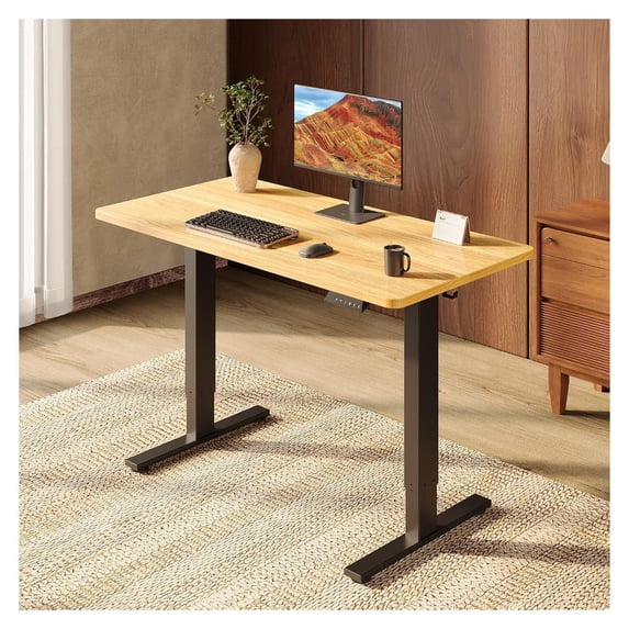 24 inch Height Adjustable Standing Desk, -Piece Solid Wood Top, 176 Lbs ...