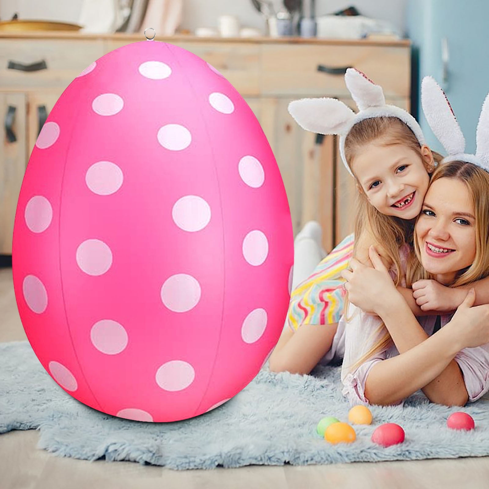 MiniInflat 12-Pack Large Inflatable Easter Eggs - 16 Inch Colorful PVC Outdoor/Indoor Party Decor