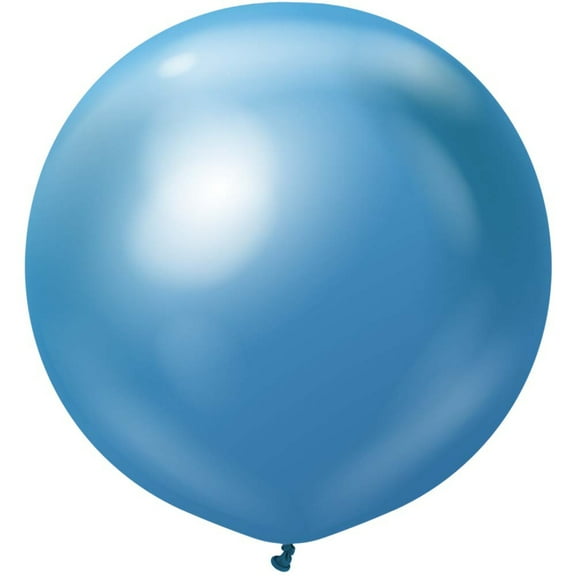 24 inch Kalisan Mirror Blue Latex Balloons (2 Pack) - Party Supplies Decorations