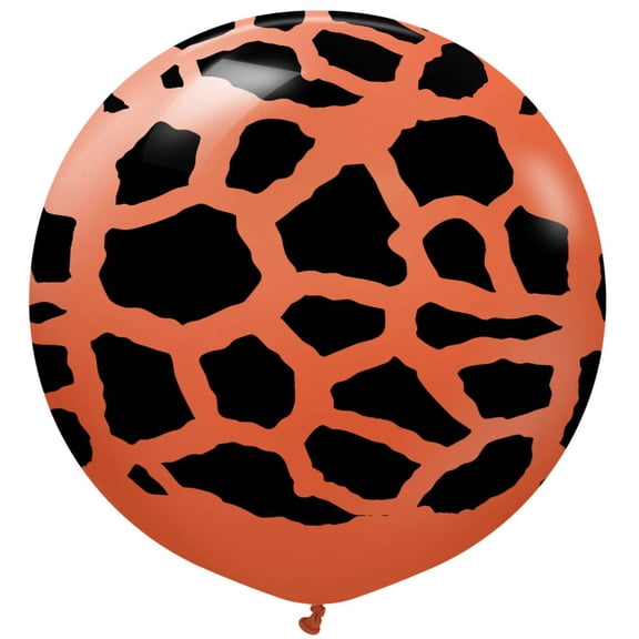 24 inch Kalisan Safari Giraffe - Rust Orange W/ Black Ink Latex Balloons (1 Pack) - Party Supplies Decorations