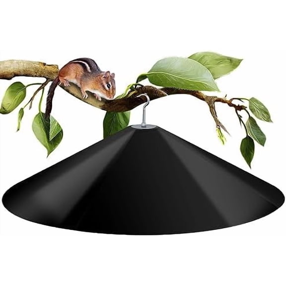 24-inch Large Squirrel Proof Bird Feeders for Outside Hanging,Outdoor Squirrel Baffles for Bird Feeders Pole, Bird House Guard for Outdoor Shepherd’s Hook, Black Color